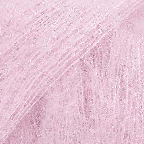 Mohair and Silk Yarn Drops Kid-Silk, 0 or Lace, 2 Ply, 0.9 oz 230 Yards per Ball (03 Light Pink)