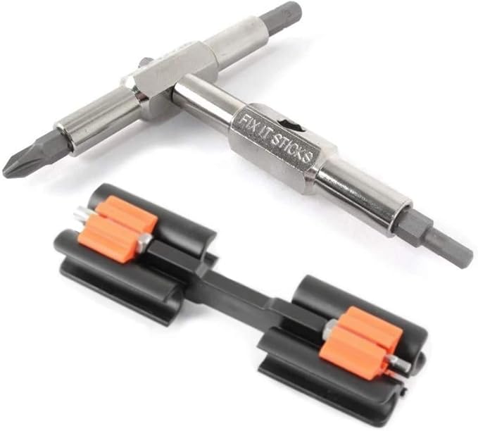 Fix It Sticks Replaceable Edition Traveling Cycling Steel Multi-Tool | 8 Removable Interchangeable Tips w/Bracket