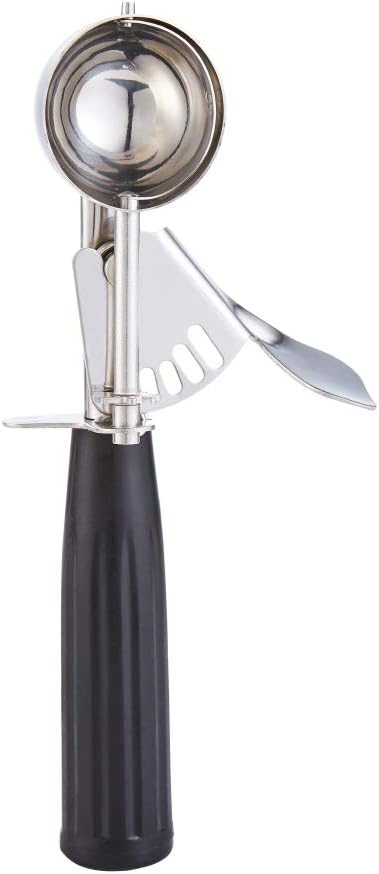 Cookie Scoop - #40 (0.78 oz) - Disher, Portion Scoop, Food Scoop - Portion Control - 18/8 Stainless Steel, Black Handle