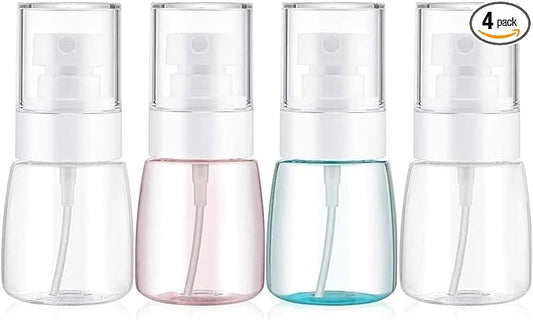 Spray Water Bottle Hair Mister Fine Mist Stylist Sprayers 360 Empty Small Misting Spritzer erfume Atomizer with Pump Clear Containers (4PCS/1oz)