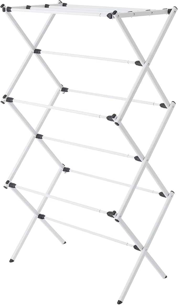 Expandable Steel Laundry Drying Rack, 7-Level Heavy Duty Clothes Drying Rack, Foldable & Space Saving, No Tools Assembly, Lightweight for Indoor/Outdoor Use