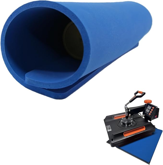 LGIB Silicone Heat Press Mat 15x15 Inch, Heat Resistant & Fireproof, Double Sided Washable Heat Press Pad for Vinyl Ironing HTV Transfer Sublimation & Crafting Projects,Blue