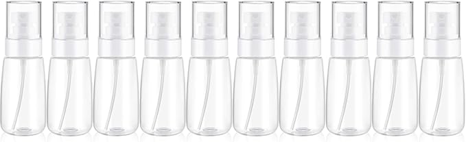 Empty Fine Mist Spray Bottles 2oz Small Travel Perfume Atomizer for Essential oil Perfume Hair Makeup 10 Pack