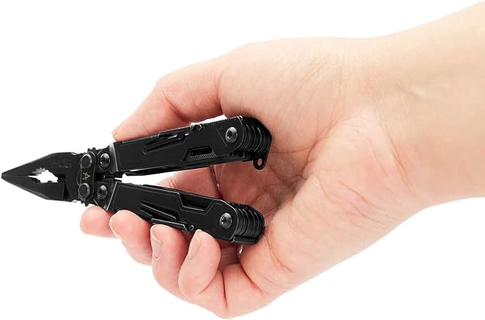 SOG PowerPint Mini Compact Stainless Steel Multi-Tool, 18 Lightweight Specialty Tools & SOG Multitool Pliers Pocket Knife, Black | 5 in Open and 3.25 in Closed, 4.2 Oz, Magnetic 1/4 in Hex Bit Holder, Black