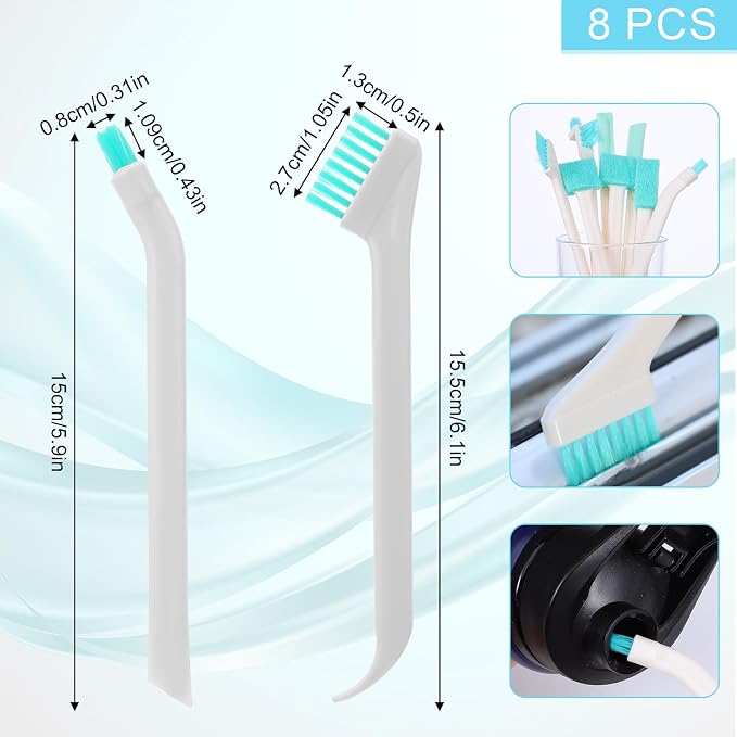 8 Pcs Small Household Cleaning Brushes, Small Cleaning Brush Tight Spaces Deep Detail Crevice Cleanings Tool Set 8 in 1 Detail Tiny Scrub Cleaner Brush for Holes Corner Space Keyboard Bottle Tile