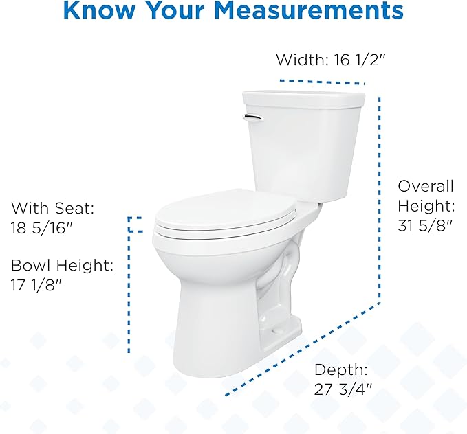Gerber Viper Force Compact Elongated Two-Piece Toilet with 12-in Rough in, ADA Compliant Chair Height, High Efficiency 1.28 GPF, Soft-Close Seat and Install Kit with Wax Ring Included, White, GRS48350
