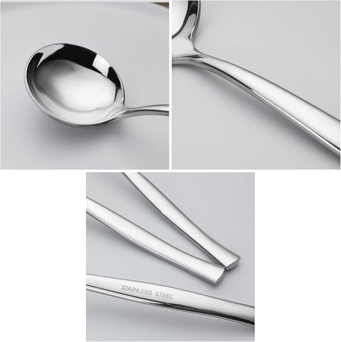 Pekky Small Soup Ladle Spoon, Stainless Steel Gravy Ladle Spoon Set, 4 Pieces