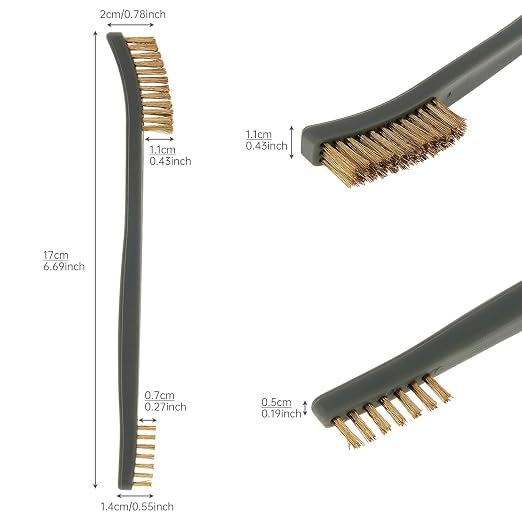 Mini Wire Brush Set, Paint and Dirt Remover, Cleaning Welding Slag and Rust, Handy Steel / Nylon / Brass Brush Suitable for Cleaning Paint / Dirt (9)