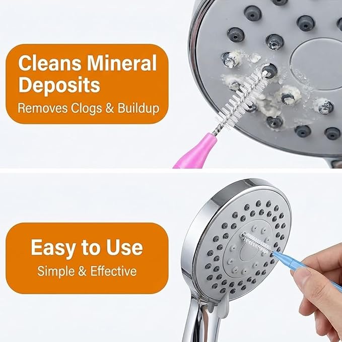 Shower Head Cleaner Tool, Multi-Size Shower Head Cleaning Brush & Shower Head Cleaner Picks for Unclogging Small Nozzles & Crevices Shower Cleaning Tools for Bathroom & Kitchen (30pcs Set)
