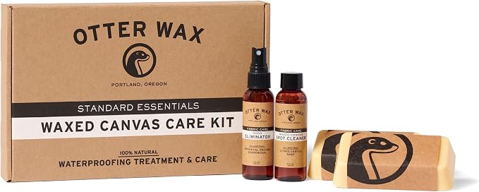 Otter Wax Waxed Canvas Care Kit | Waterproofing Essentials for Waxed Canvas Jackets, Bags & Shoes | All-Natural & PFAS-Free Beeswax Fabric Protection | Made in Portland USA