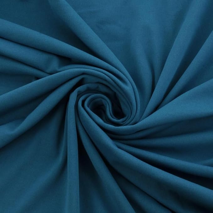 DTY Double-Sided Brushed Fabric 4 Way Stretch Jersey Knit Apparel 58/60" Wide (Teal Blue)