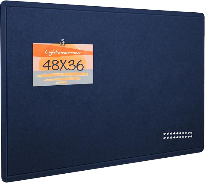 Felt Bulletin Board 48x36 inches, Decorative Pin Board for Home & Office | Cork Board Alternative for Wall with Push Pins, Display Mood Board for Photos, Notes & Reminders