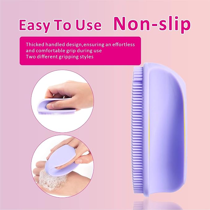 Silicone Face Scrubber,Face Scrubber,2pcs Facial Cleansing Brush,Facial Washing Brush for Deep Clean Pore Cleansing Blackhead Remover Scrubbing Brushes for All Kinds of Skins (Green+Pink)