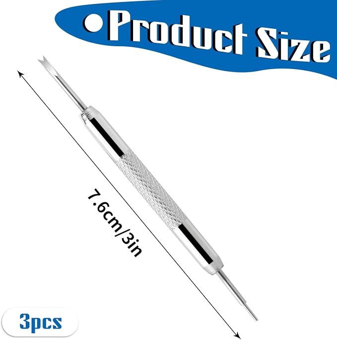 Professional Watch Pins Removal Tool，3 Pack Stainless Steel Double-Ended Watch Spring Bar Tool Watch Band Adjustment Tool Kit for Watch Repair Fix Replacement Sizing