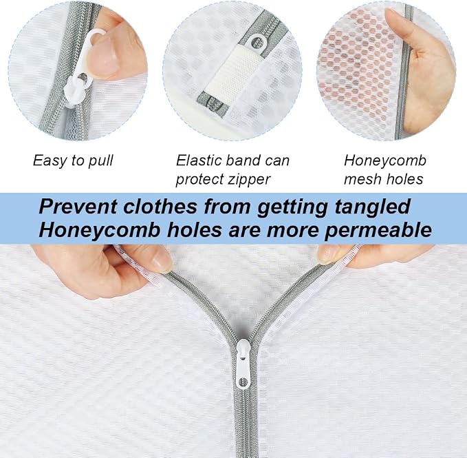 Vivifying Extra Large Mesh Laundry Bag, 2 Pack XXL Oversize Honeycomb Mesh Wash Bags for Washing Machine, Coats, Stuffed Toys, Blanket, Bedding, Sweater, Delicates Clothes (27 x 35 Inches)