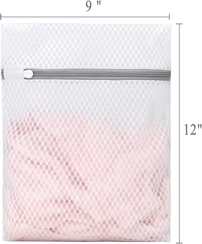 Muchfun 3Pcs Durable Honeycomb Mesh Laundry Bags for Delicates 9x12 Inches | (3 Small)