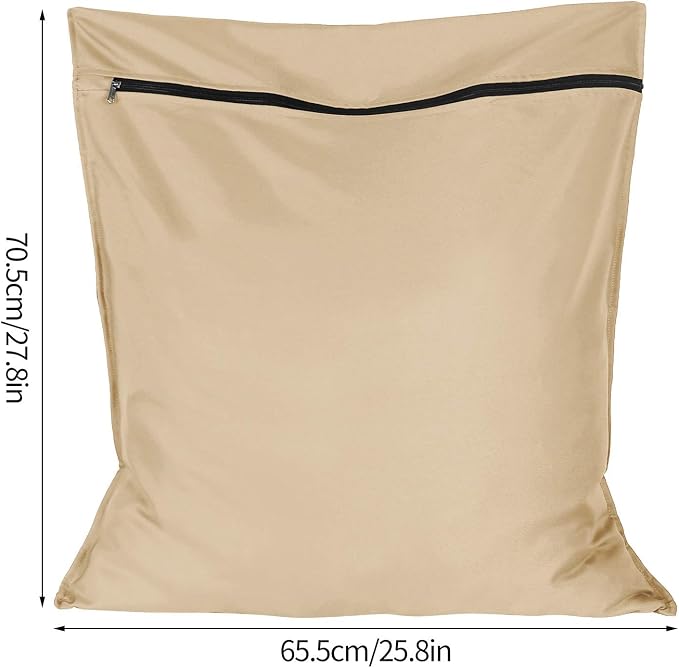 1 Pack Pet Laundry Bag,Stops Pet Hair Blocking The Washing Machine,Big Size Wash Bag Ideal for Dog Cat Horse,Hair Remover Safely,25.8’’ 27.8’’(65 X 70cm)(Beige)