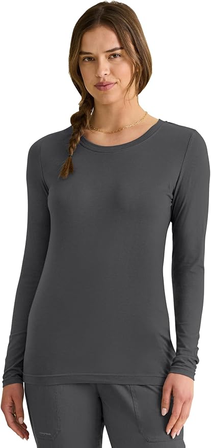 Healing Hands Underscrub Long Sleeve Women Knits Scrub Tops | Soft Cotton Blend Knit, Breathable Stretch Comfort, Machine Wash, Easy Care Fabric, Ideal For Layering Under Scrubs