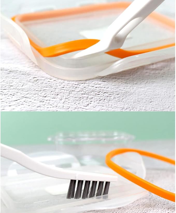 LocknLock Airtight Food Container Crevice Cleaning Brush (Pack of 2) Edge Cleaning, Separator Spatula, Cleaning Inside Rubber Packing, Length 7.7 inches, Hanging Loop