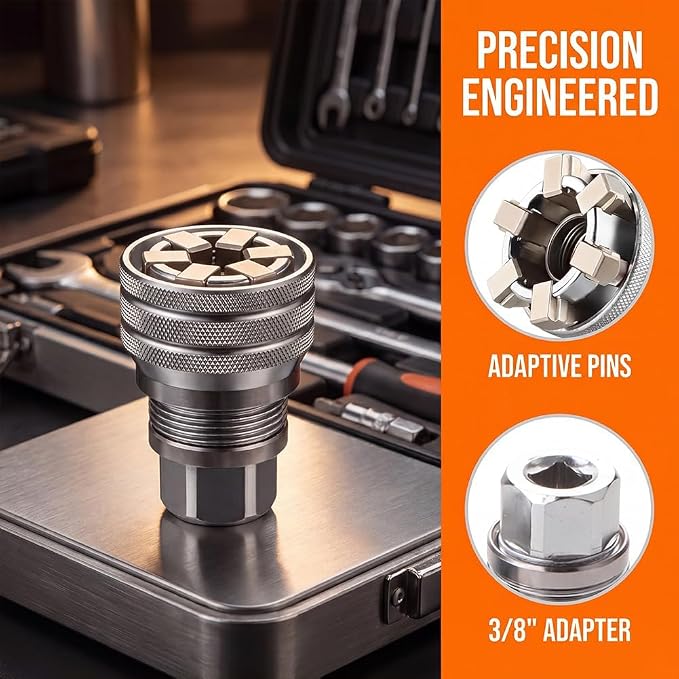 Multi-Function Universal Socket Wrench Tool - Universal Maintenance Tool, Adjustable Universal Socket Wrench for 3/8''-3/4'' Drive Ratchet Torque Wrench & Power Drill (2Sets)