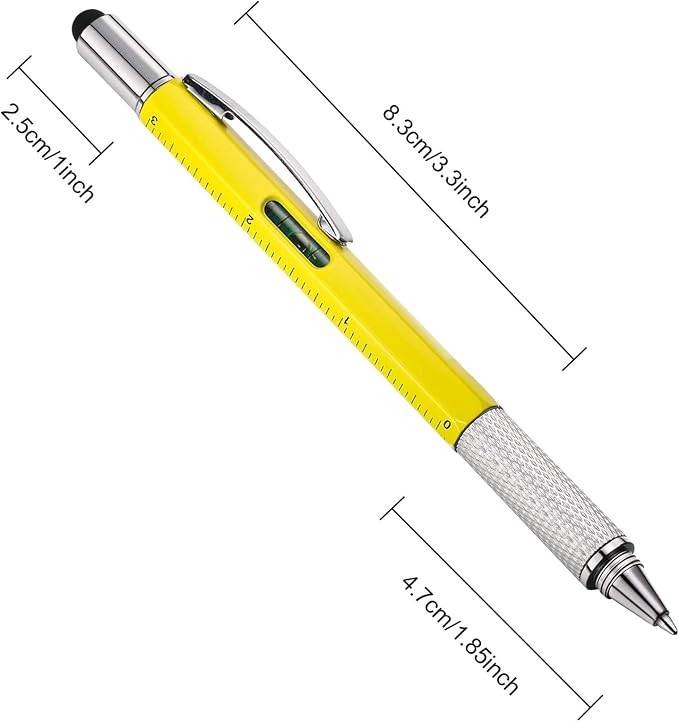 Zhanmai 16 Pcs Multi Tool Pens for Men, 6 in 1 Multitool Ballpoint Pen with Screwdriver Ruler Level Stylus Refills, Bulk Gifts for Employees Office Gadget Supplies Birthday Christmas Stocking Stuffers