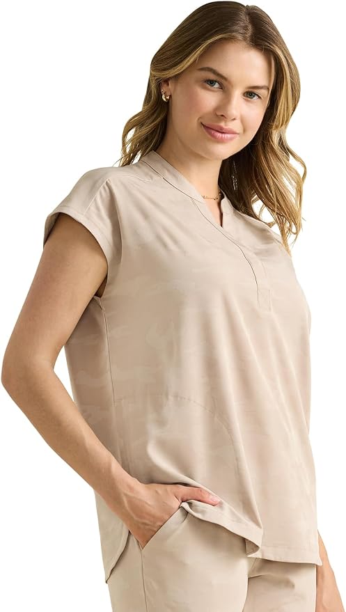 Healing Hands Purple Label Scrub Top for Women Modern Fit Tee | 2 Functional Pockets, Moisture Wicking Fabric, 360° Stretch, Quick Dry Performance, Back Yoke, Rounded Hem, Easy Care