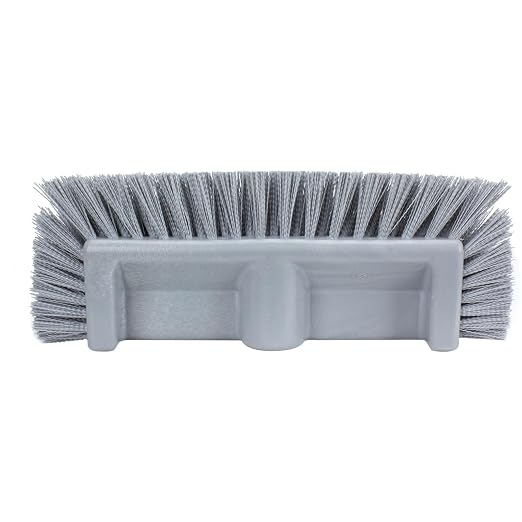 SPARTA Multi-Level Tile Scrub Brush 12" Wide Brush Head, Heavy-Duty Tile Cleaning Brush with End Bristles for Commercial Tiles, Tubs and Floor, Plastic, 12 Inches, Gray, (Pack of 12)