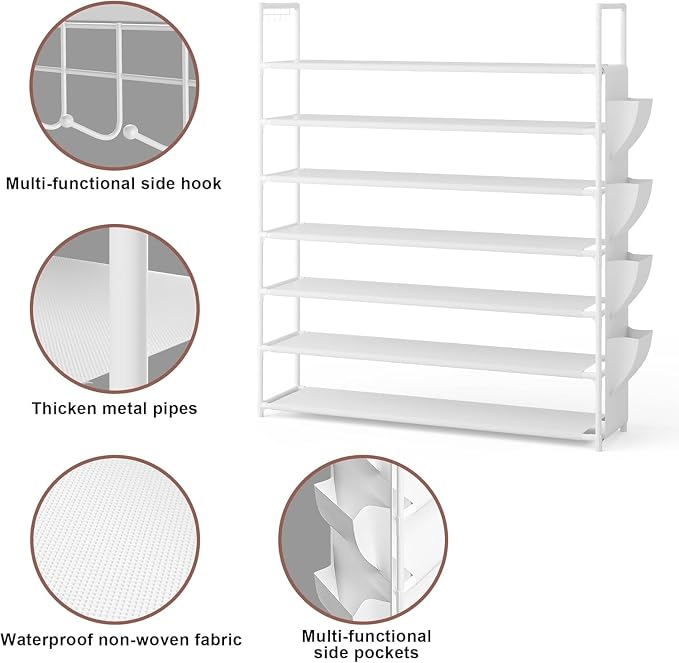 OYREL Shoe Rack 7 Tier Shoe Organizer Shoe Storage 28-35Pairs Shoe Rack for Closet Shoe Rack Organizer Entryway Shoe Holder Space Saving Shoe Shelf Shoe Stand Large Tall Shoe Tower Garage