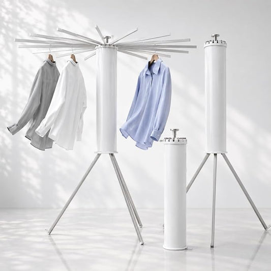Heavy-Duty Aluminum Tripod Clothes Drying Rack, Reinforced Stable Design, 16 Rods, Large Capacity, Rustproof Weather-Resistant Umbrella Dryer, Foldable for Indoor Outdoor Use