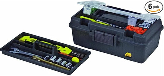 Plano Molding 114-002 13-Inch Compact Tool Box, Graphite Gray with Black Handle and Latches (Pack of 6)
