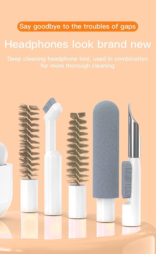 32-in-1 Multi-Functional Cleaning Kit for Electronics Including Headphones,Mobile Phones,Computer,Monitor,Lens and etc, Compact and Portable Design (Black)