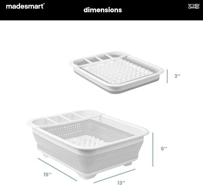 madesmart Collapsible Drying Dish Rack | SINKWARE Collection | Easy Storage | BPA-Free