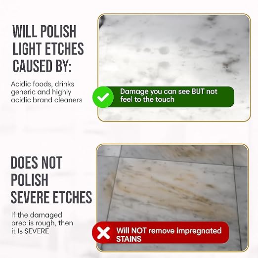 MB Stone MB-11® Touch-Up Etch Remover Marble Polishing Powder for Light to Neutral Colored Calsite Based Stone, Light to Medium Etches Only, not for Matte or Dark Stone, 8 oz Can