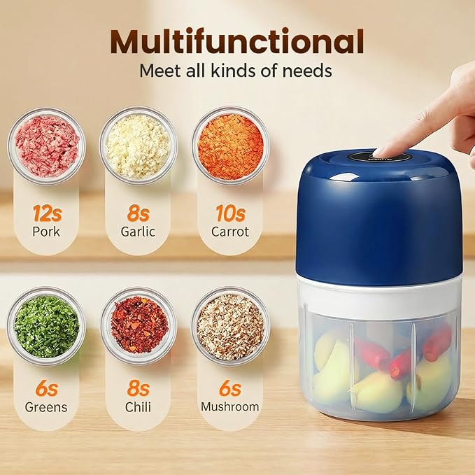 Electric Garlic Chopper, 2026 New Mini Food Processor & Food Chopper for Kitchen, Portable Cordless Garlic Mincer, Rapidly Garlic Minces Ginger Onion Chili Veggie (Green，250ml)