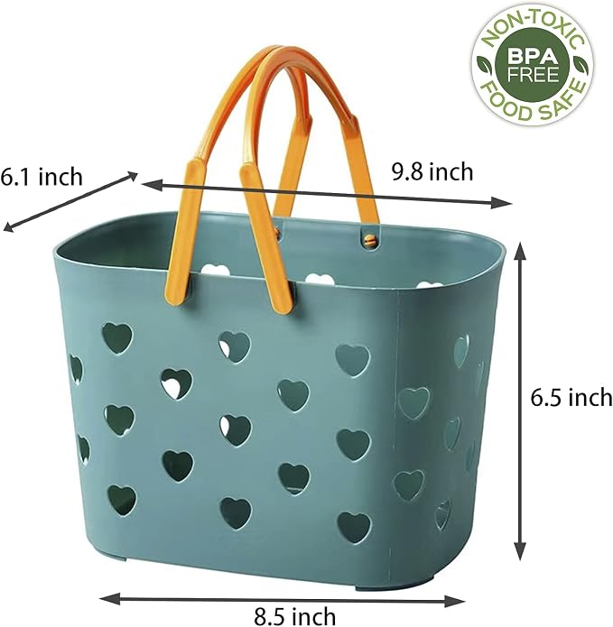 Anyoifax Portable Shower Caddy Tote Plastic Storage Basket with Handle Box Organizer Bin for Bathroom, Pantry, Kitchen, College Dorm, Garage - Blue | Bathroom Caddy Storage Tote Cleaning Supply Caddy for College Dorm, Kitchen, Pantry, Garage
