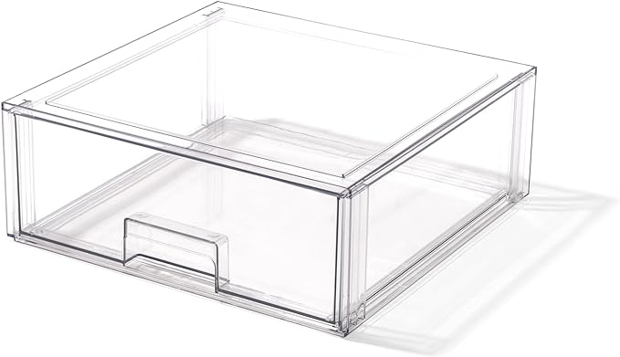 BINO | Stackable Storage Drawers, X-Large - Clear | THE CRATE COLLECTION | Storage Bins With Drawers | Bathroom Organizers | Under Sink Organizer | Vanity Cabinet Home Organization