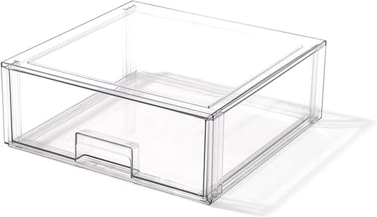 BINO | Stackable Storage Drawers, X-Large - Clear | THE CRATE COLLECTION | Storage Bins With Drawers | Bathroom Organizers | Under Sink Organizer | Vanity Cabinet Home Organization