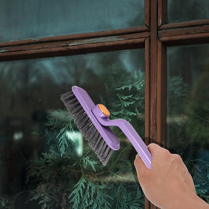 Wakauto Rotating Crevice Brush Groove Cleaning Brush for Window Track Cleaning Tools Gap Cleaning for Kitchen Sink Gas Stove Countertop Bathroom Crevices 10.23 X 2.95 X 1.18 in