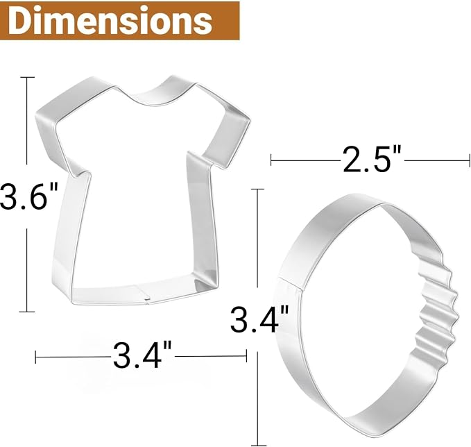 JOB JOL Football Cookie Cutters 2 PCS, with Jersey