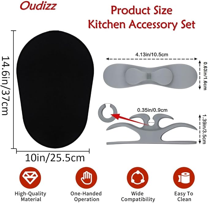 Mixer Sliding Mats for Kitchen aid Stand Mixer,Kitchen aid Mixer Slider Mat Compatible with Kitchen 5-8QT Bowl-Lift Stand Professional Mixer with 2 Grey Mixer Accessories
