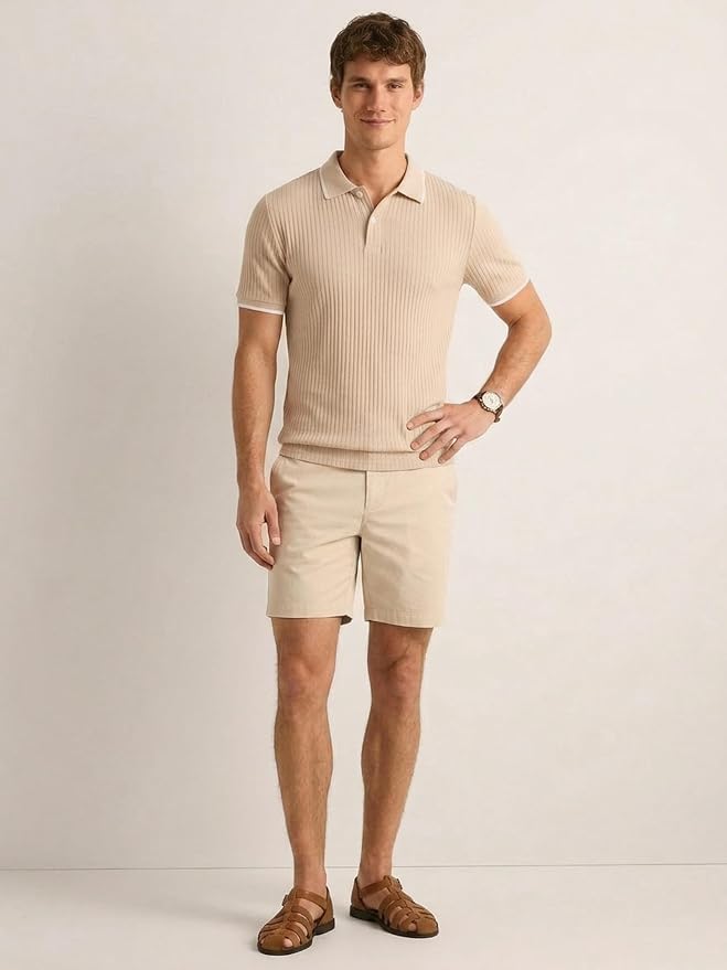 Comdecevis Men's Regular Fit Short Sleeve Knit Polo Shirts | Business casual, lightweight, breathable, stretch textured fabric, moisture wicking, easy care