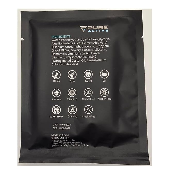 Shower Body Wipes 12"x12", 40 Individually Wrapped Personal Hygiene Body Wipes for Women and Men, Keep Clean After Gym Travel Camping Outdoors Sports, Unscented