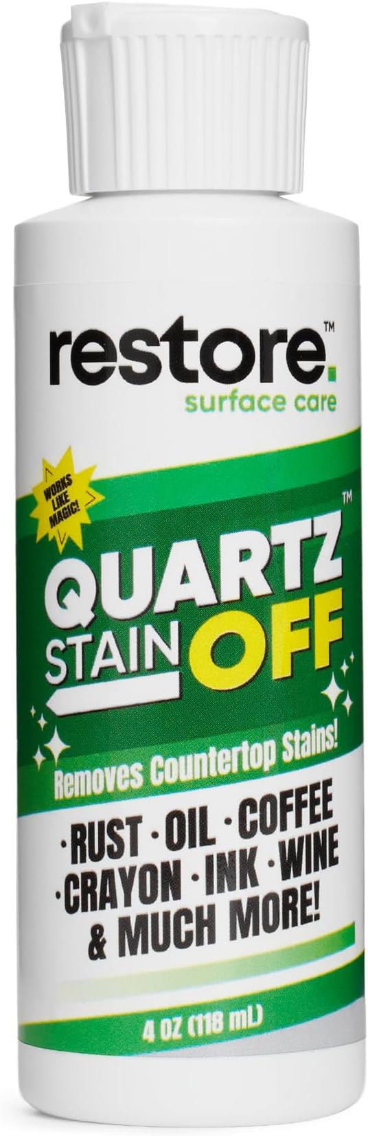 Quartz Stain Off – Quartz Countertop Stain Remover Cream & Deep Cleaner | Removes Coffee, Water, Grease & Food Stains | Non-Abrasive, Scratch-Free