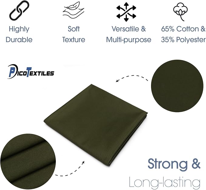Pico Textiles 3 Yard Bolt Charcoal Poly Cotton Twill Fabric | 60" Wide, 65% Polyester / 35% Cotton, Medium Weight, Perfect for Pants, Jackets, Skirts and Work Uniforms, Sold by the Yard