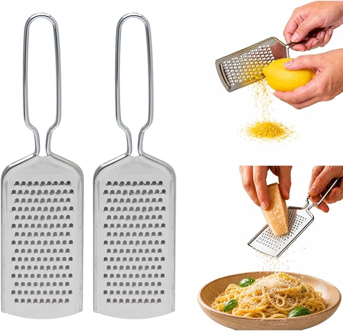 HIC Kitchen Handy Grater Zester, Japanese 420J2 Stainless Steel, Set of 2