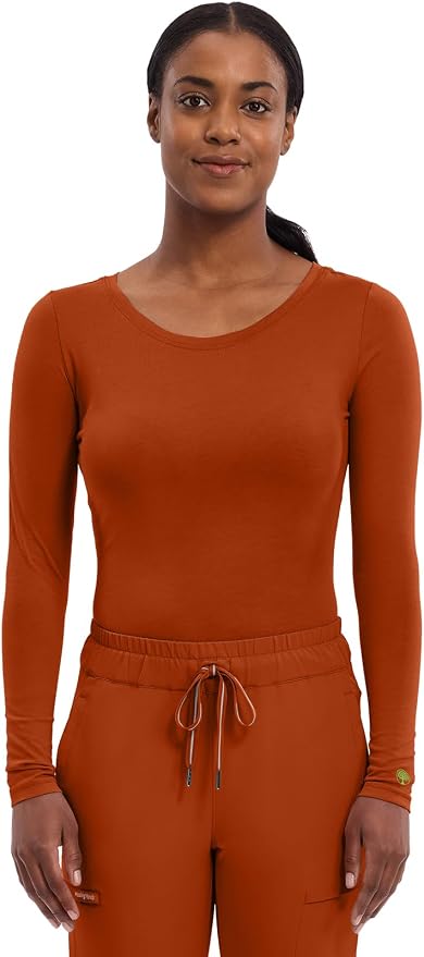 Healing Hands Underscrub Long Sleeve Women Knits Scrub Tops | Soft Cotton Blend Knit, Breathable Stretch Comfort, Machine Wash, Easy Care Fabric, Ideal For Layering Under Scrubs