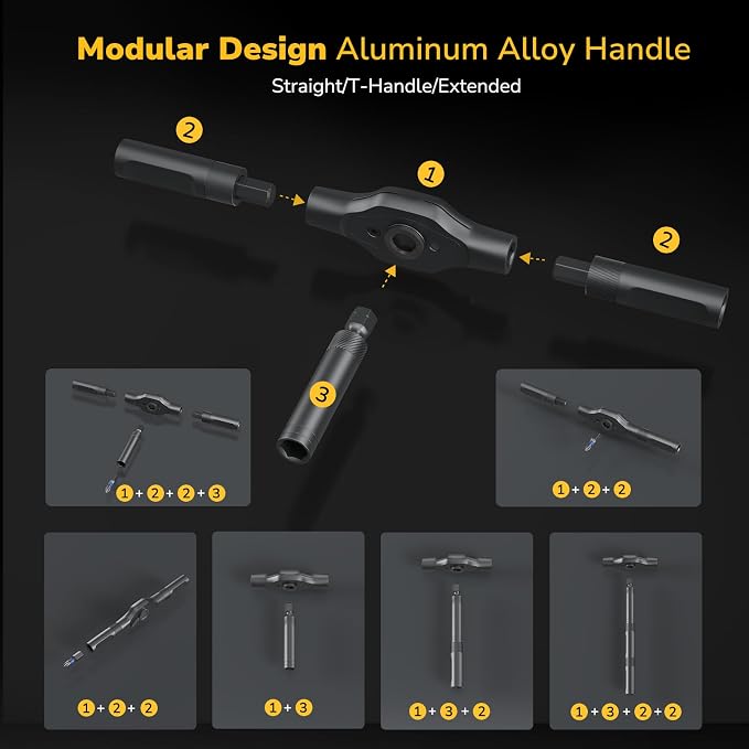 42-in-1 Magnetic Ratcheting Screwdriver Set, Multi-Bit Screwdriver Kit with Detachable Ratchet Handle, Portable Storage Case, Repair Tools for Furniture, Computer, Bicycle & DIY