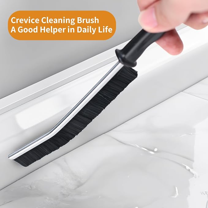 2 Pcs Crevice Cleaning Brush Hard Bristle Gap Brush Multifunctional for Bathroom Household Kitchen Tiles Window Crevice Cleaning Tool (Style 3)