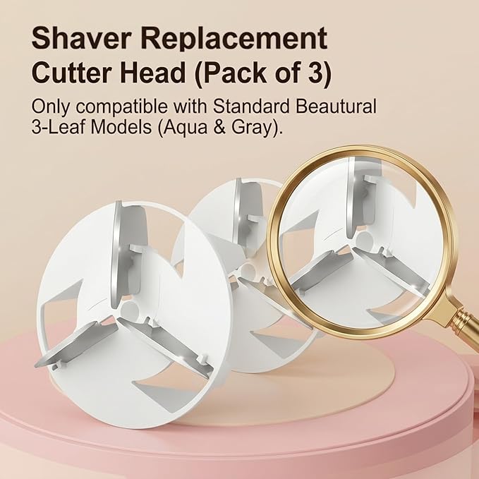 (ONLY For 3-Leaf)Compatible with Beautural Fabric Shaver Replacement Blades | Sweater Defuzzer Refills Fit for Beautural Fabric Shaver and Lint Remover Replacement Blades,6Pcs
