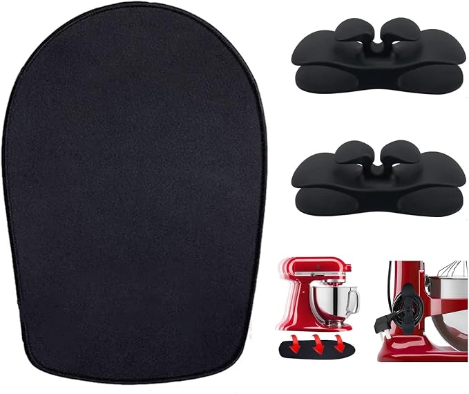Mixer Slider Mat for Kitchen aid Stand Mixer With 2 Black Mixer Accessories,Kitchen aid Mixer Slider Mat Compatible with Kitchen 4.5-5 Qt Tilt-Head Stand Mixer